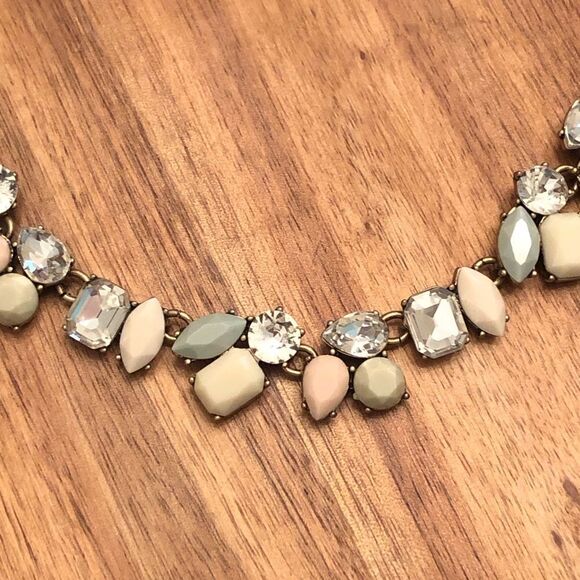 J.Crew | Pastel and Rhinestone Collar Necklace | 17” Adjustable - Picture 2 of 4